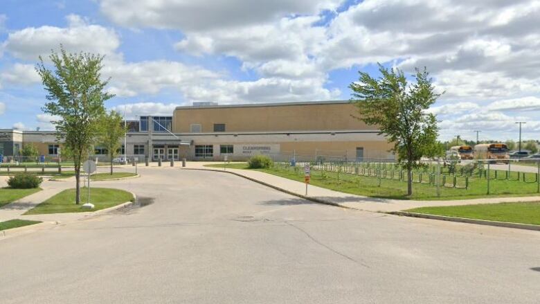 A school on a bright summer day.