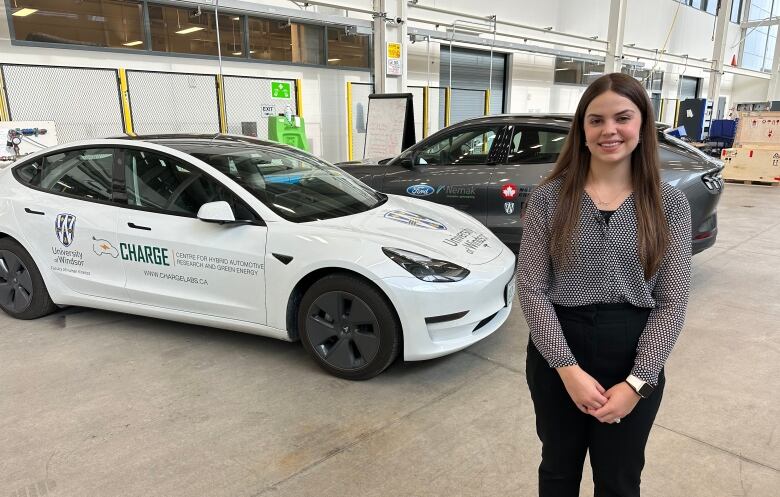 Research and development engineer Madeline McQueen says she's excited about future opportunities as the auto industry shifts to electric vehicles.