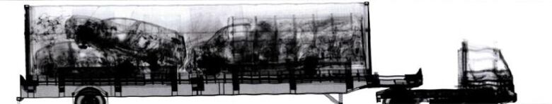 X-ray imaging of vehicles inside a shipping containter