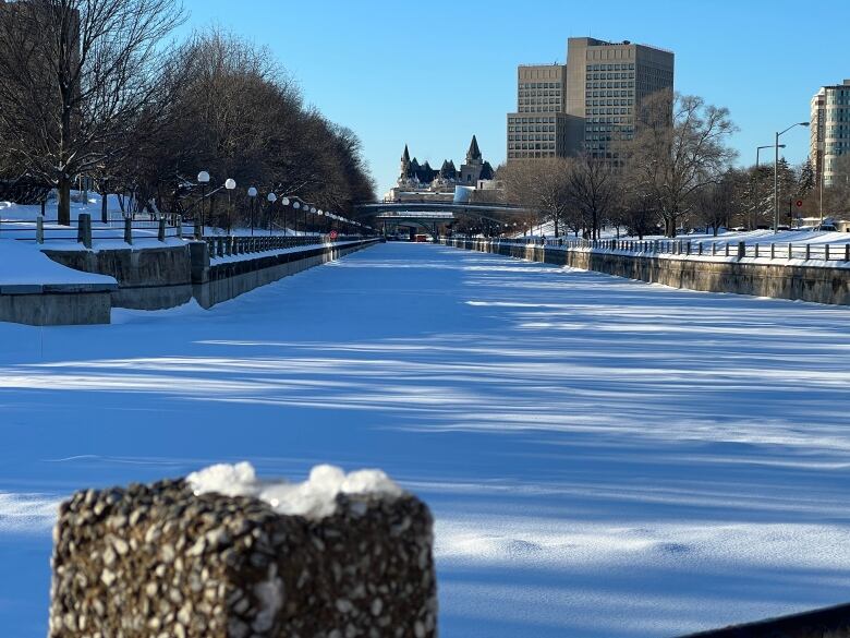 A snowy canal.