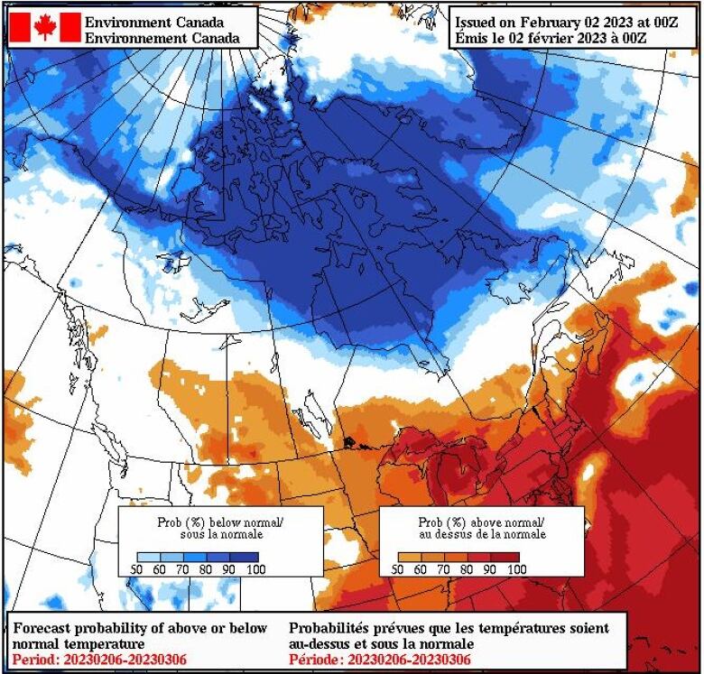 Global Ensemble Prediction System shows that temperatures are expected to remain above average for the rest of February and into March. 