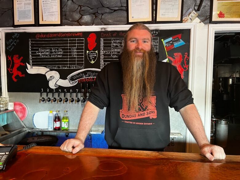 Rob Dundas is the owner of Dundas and Sons Brewing Company, he's standing behind his bar as he preps for a private Super Bowl event. 