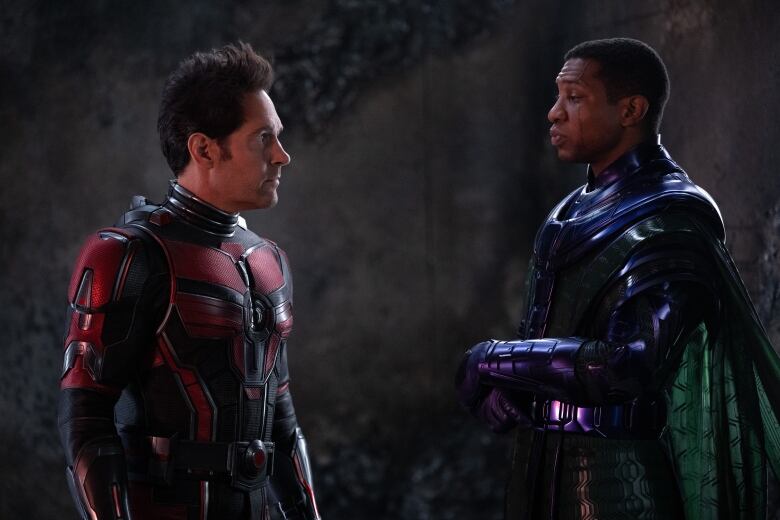 Paul Rudd as Scott Lang/Ant-Man and Jonathan Majors as Kang the Conqueror in Marvel Studios' ANT-MAN AND THE WASP: QUANTUMANIA. Photo by Jay Maidment.  2022 MARVEL.