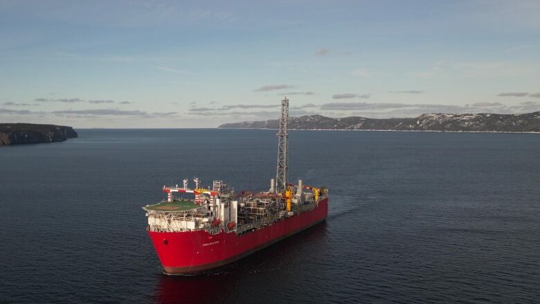 An aerial photo of the Terra Nova FPSO, in Conception Bay South.