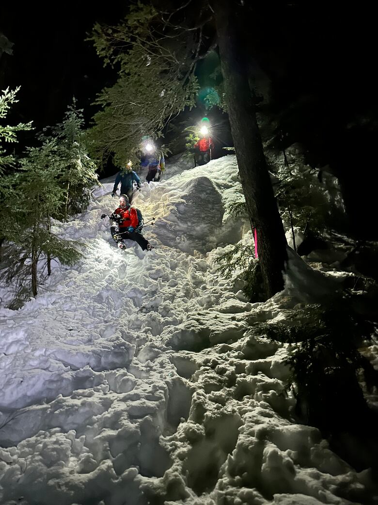 All five hikers were checked over by paramedics once they reached safety and were later released unharmed.