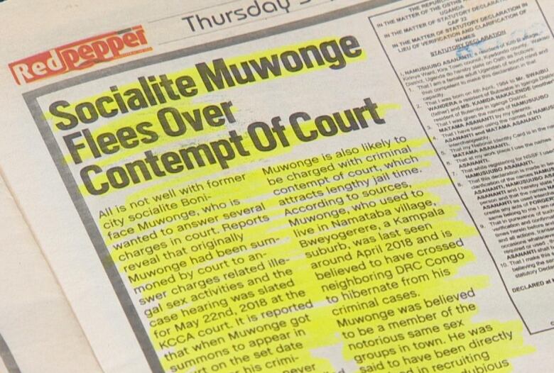 Muwonge referenced this newspaper clipping on his escape from Uganda as part of his application for refugee status and subsequently, for permanent residence. 