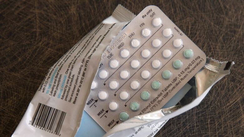 Package of birth control pills.