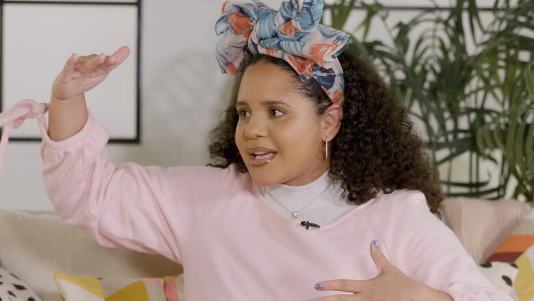 Lido Pimienta on the set of Here & Queer.