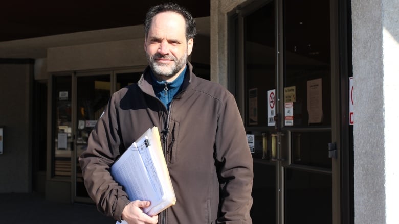 James Louden is pictured outside the Canmore provincial court building.