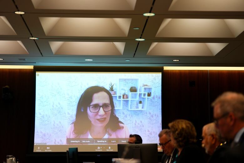 Google Canada's Sabrina Geremia, Vice President and Country Manager, appears via videoconference as a witness at a parliamentary committee.