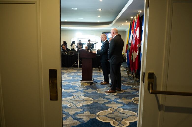 Justice Minister David Lametti is pictured at a press conference.