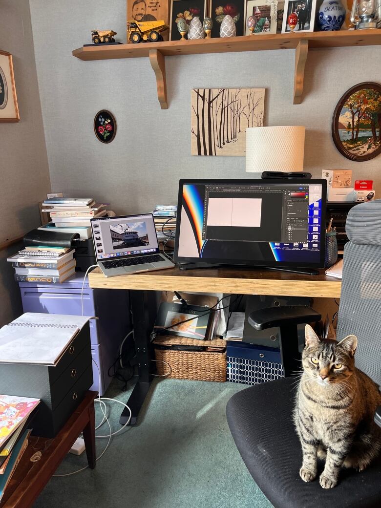 Kate Beaton's workspace.