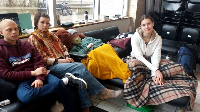 Four of the students who have been on hunger strike since Monday.