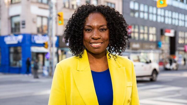 Scarborough-Guildwood Liberal MPP Mitzie Hunter at Queen and John Street.  She is running for mayor of Toronto in the 2023 by-election.