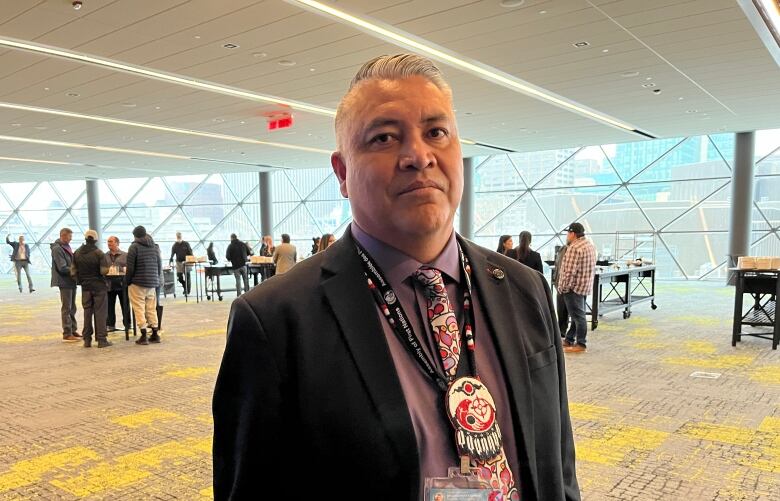 Terry Teegee at a convention centre in Ottawa.