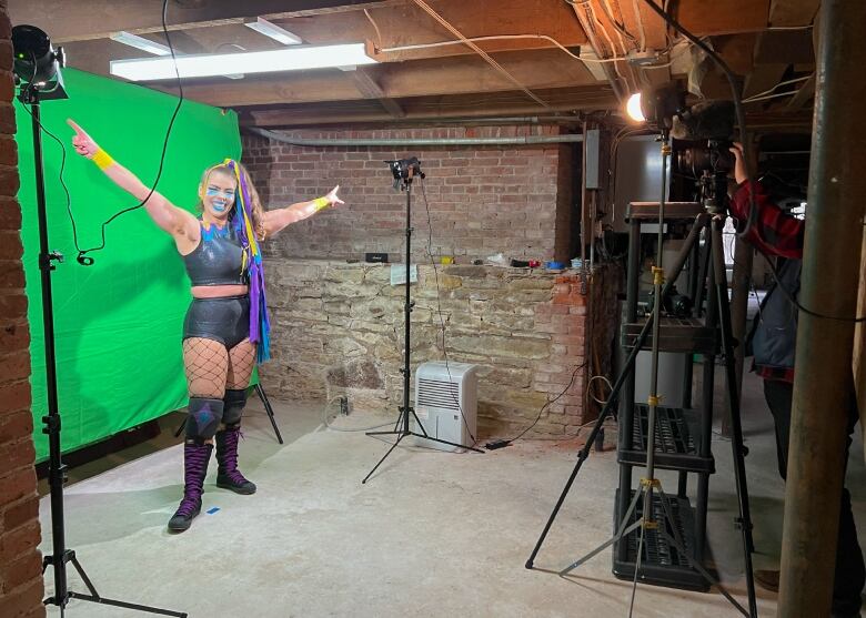 Filming wrestling promos