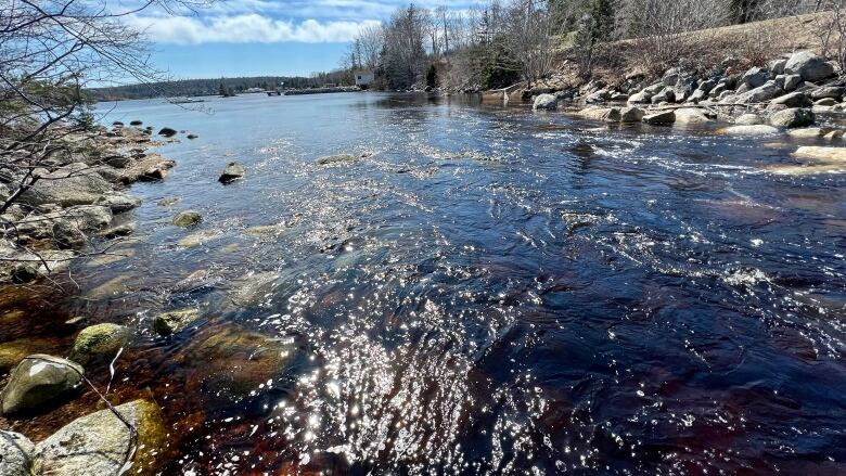 River flowing over rocks.