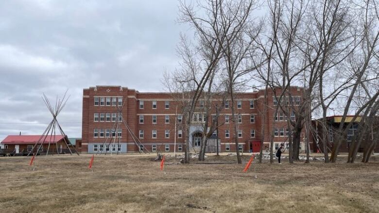 The image shows the former Blue Quills Residential School in eastern Alberta. 