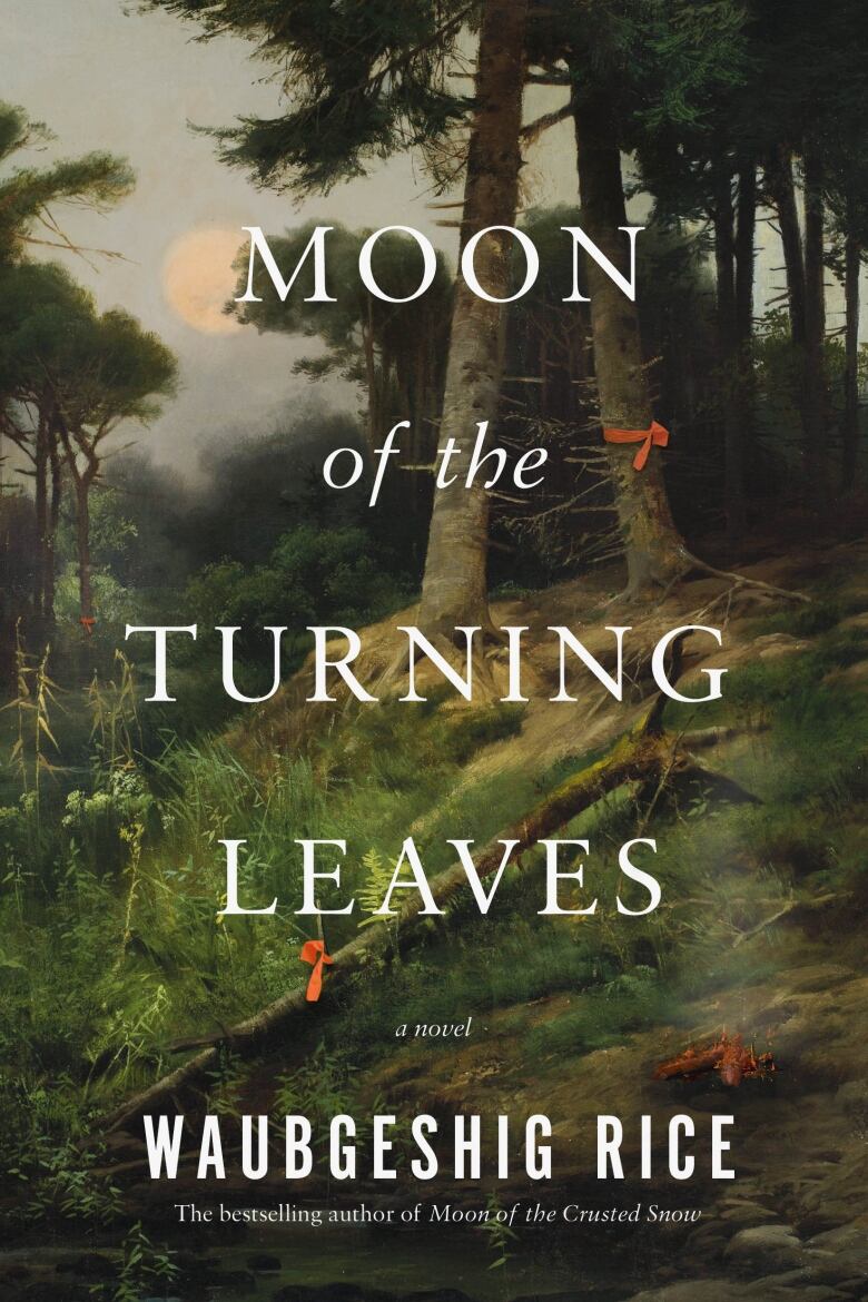 Book cover is a painting of a forest with one overturned tree with the book title and author name written in white letters