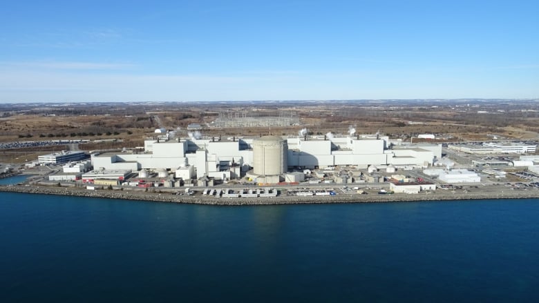 An aerial view of the nuclear power plant at Darlington in Ontario