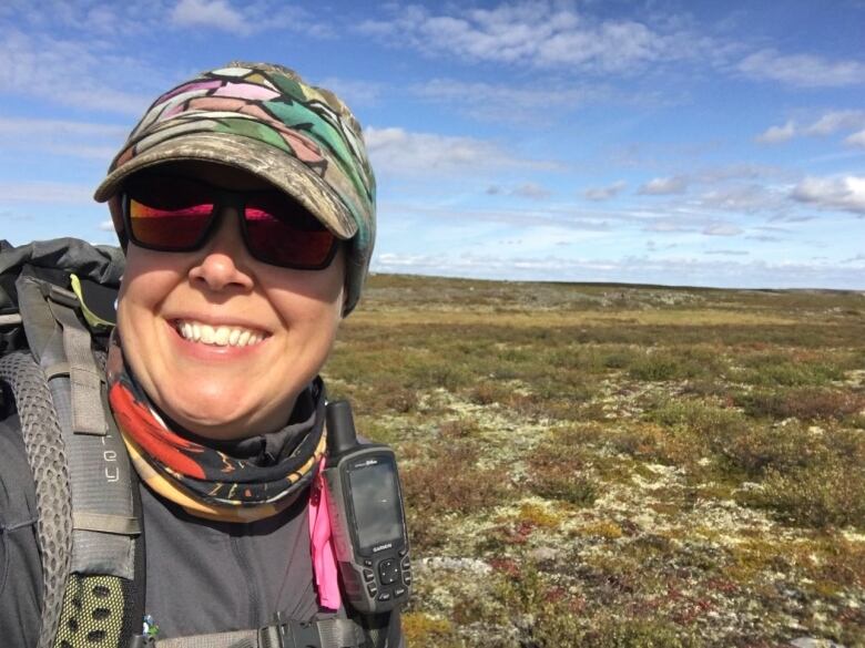 A woman outdoors