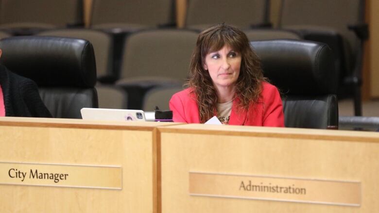 Regina city manager Niki Anderson observes a meeting of city council. 