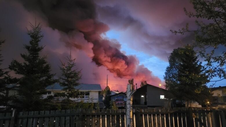 smoke over houses