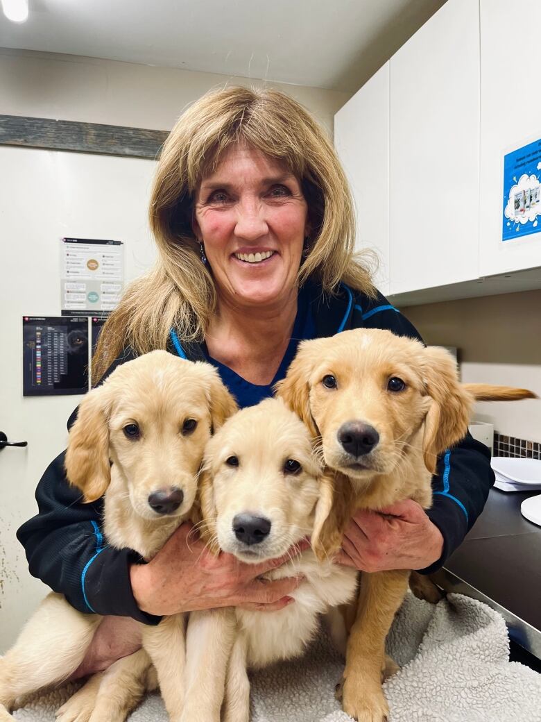 Beth Barrett is a veterinarian who runs a clinic just outside Calgary. She recommends training exercises to keep dogs engaged while stuck indoors.