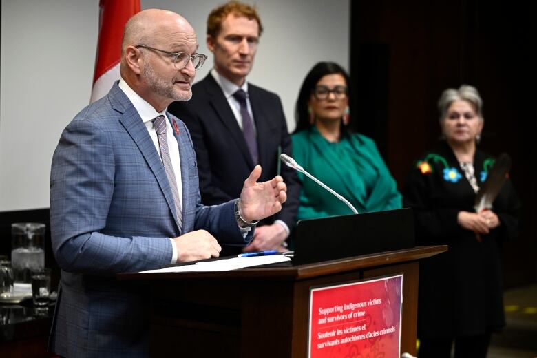 Justice Minister David Lametti speaks during a funding announcement for enhanced support for Indigenous victims and survivors of crime.