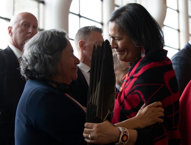 Michle Audette (right) is a former commissioner of the National Inquiry into Missing and Murdered Indigenous Women and Girls.