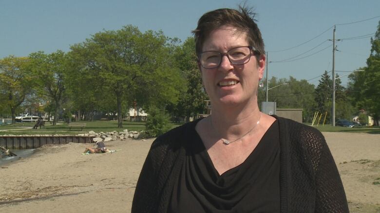 Jennifer Knights with the city's recreation and culture department says due to safety concerns for swimmers, the plan is to eventually swap the beach and adjacent parkland.