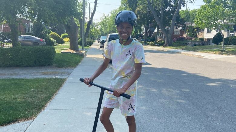 Kail Dutt, 11, is looking forward to riding his scooter on the soon to be constructed pump track in Whitney Pier.