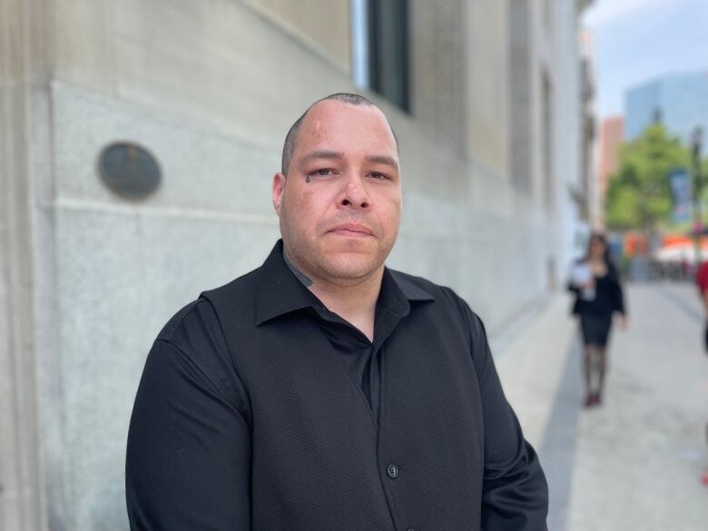 Man outside courthouse