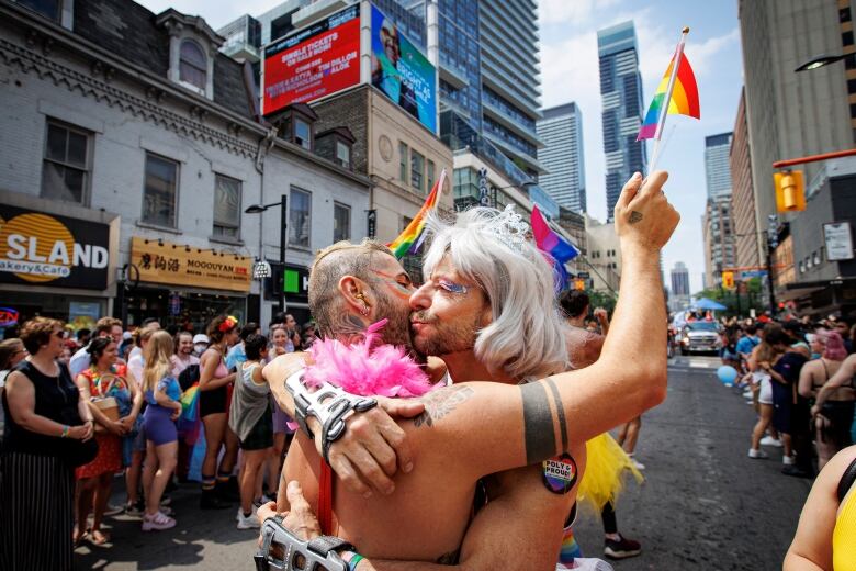 Revellers are shown here in Toronto's annual Pride parade on Jun. 26, 2022.