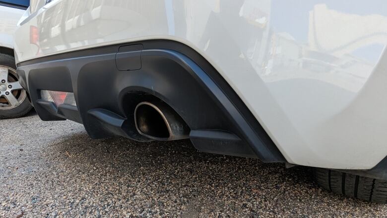 A close-up photo of a vehicle exhaust