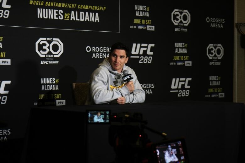 UFC welterweight Mike Malott speaks to media ahead of his fight at UFC 289 at Rogers Arena in Vancouver.