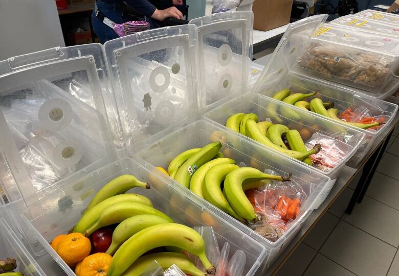 Boxes of food.