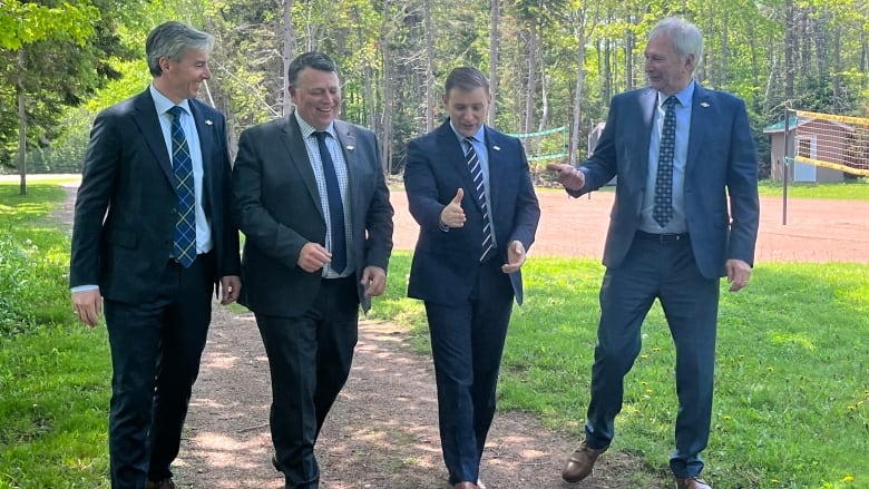 Premiers Tim Houston of Nova Scotia, Dennis King of P.E.I., Andrew Furey of Newfoundland and Labrador, and Blaine Higgs of New Brunswick. 