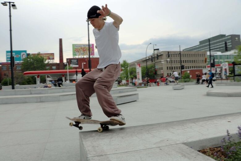 young man skateboarding