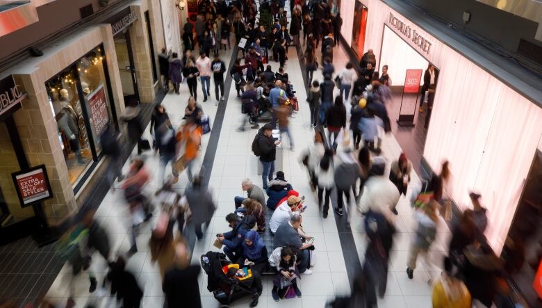 Shoppers in a mall.