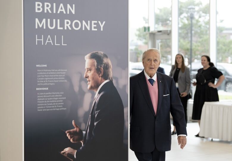 Former prime minister Brian Mulroney in Mulroney Hall at St. Francis Xavier University in Antigonish, N.S.