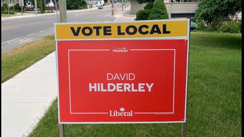 A Liberal campaign sign with slogan 