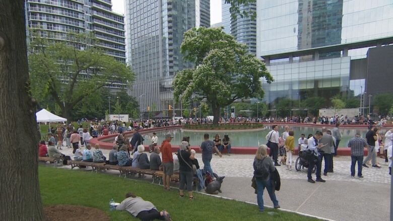 Over a thousand people gathered for the inauguration of Love Park on York Street and Queens Quay.  