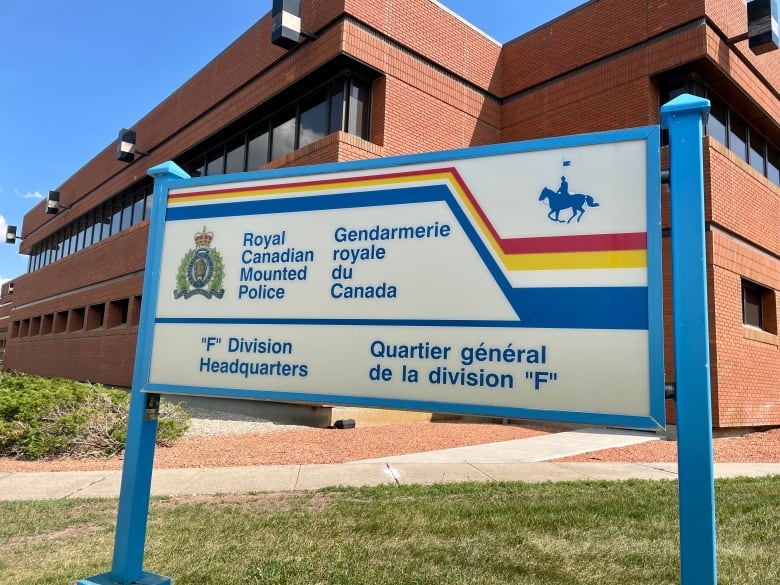 A sign noting the location of RCMP 