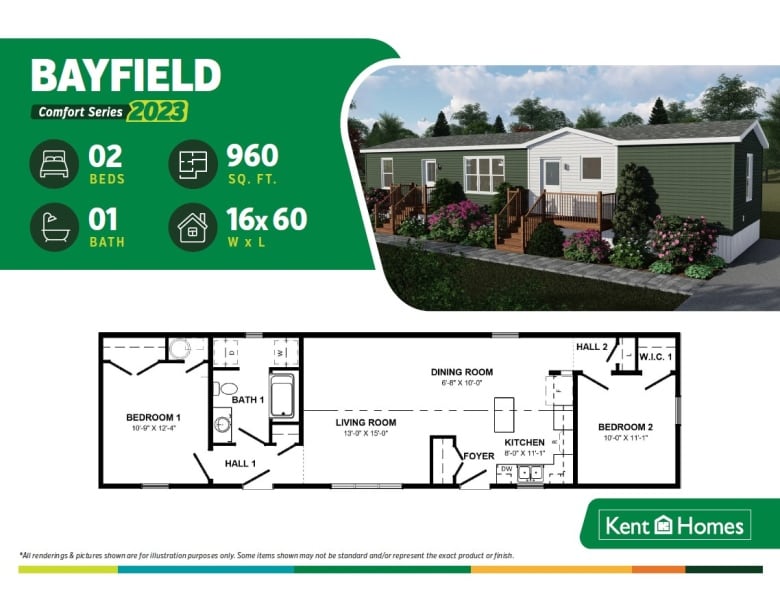 A floor plan for a modular home. 