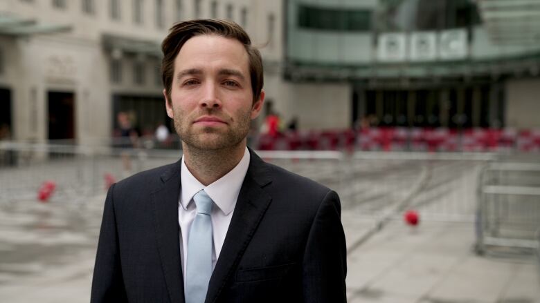 British media lawyer Mathew Gill in an interview outside the BBC.