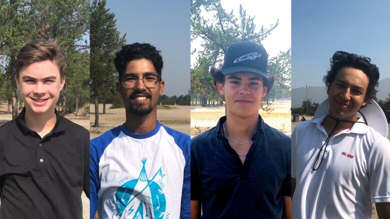 portraits of four young men