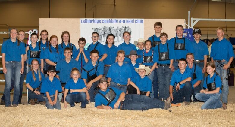 The Lethbridge Coaldale 4-H Beef Club posses for a photo.