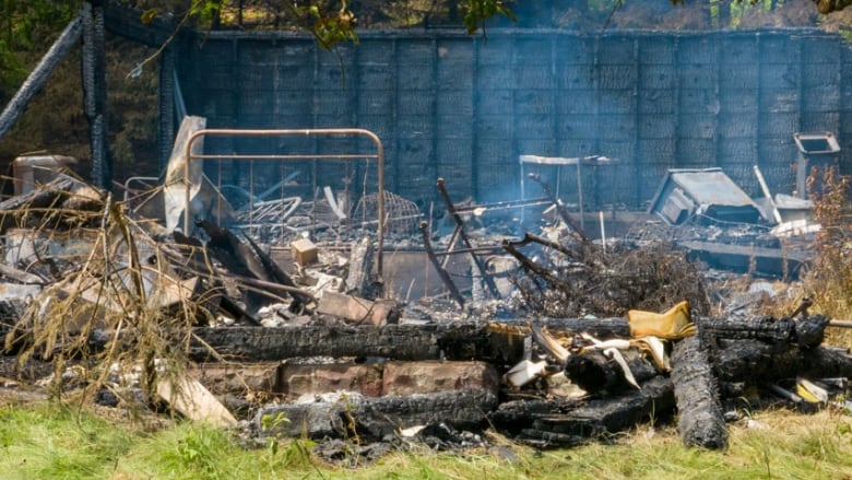 A smouldering pile of rubble.