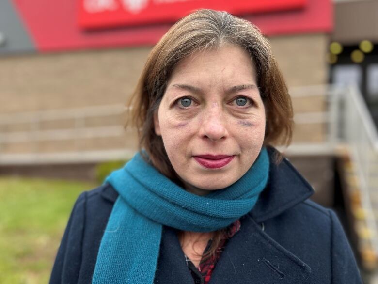 Kate Lee, outside in front of CBC building in Charlottetown